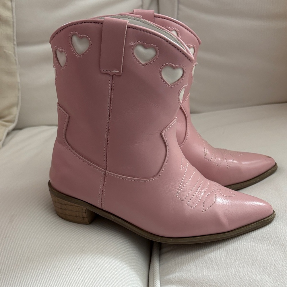 Pink Heart Kids Cowboy Boots - Picture 2 of 8